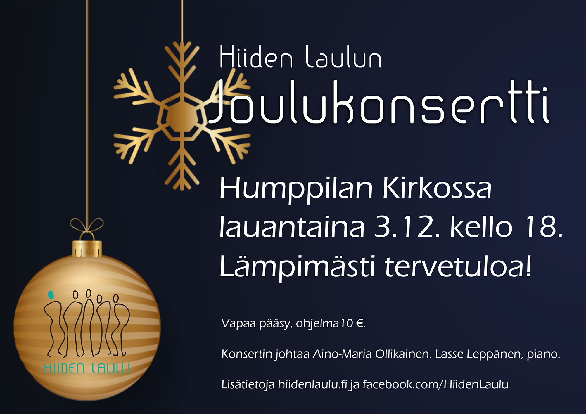 Joulukonsertti Humppilan Kirkko.